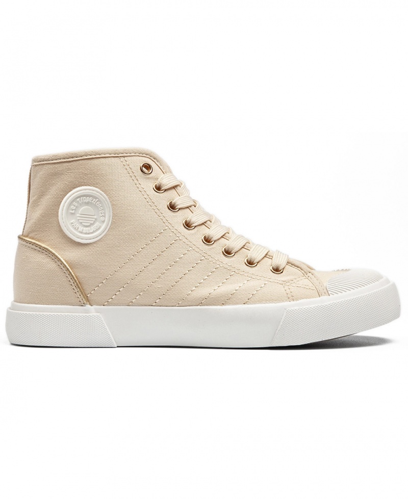 Tennis toile Les Tropeziennes MOHIGH High Top Beige Femme|ZSQE-32176340